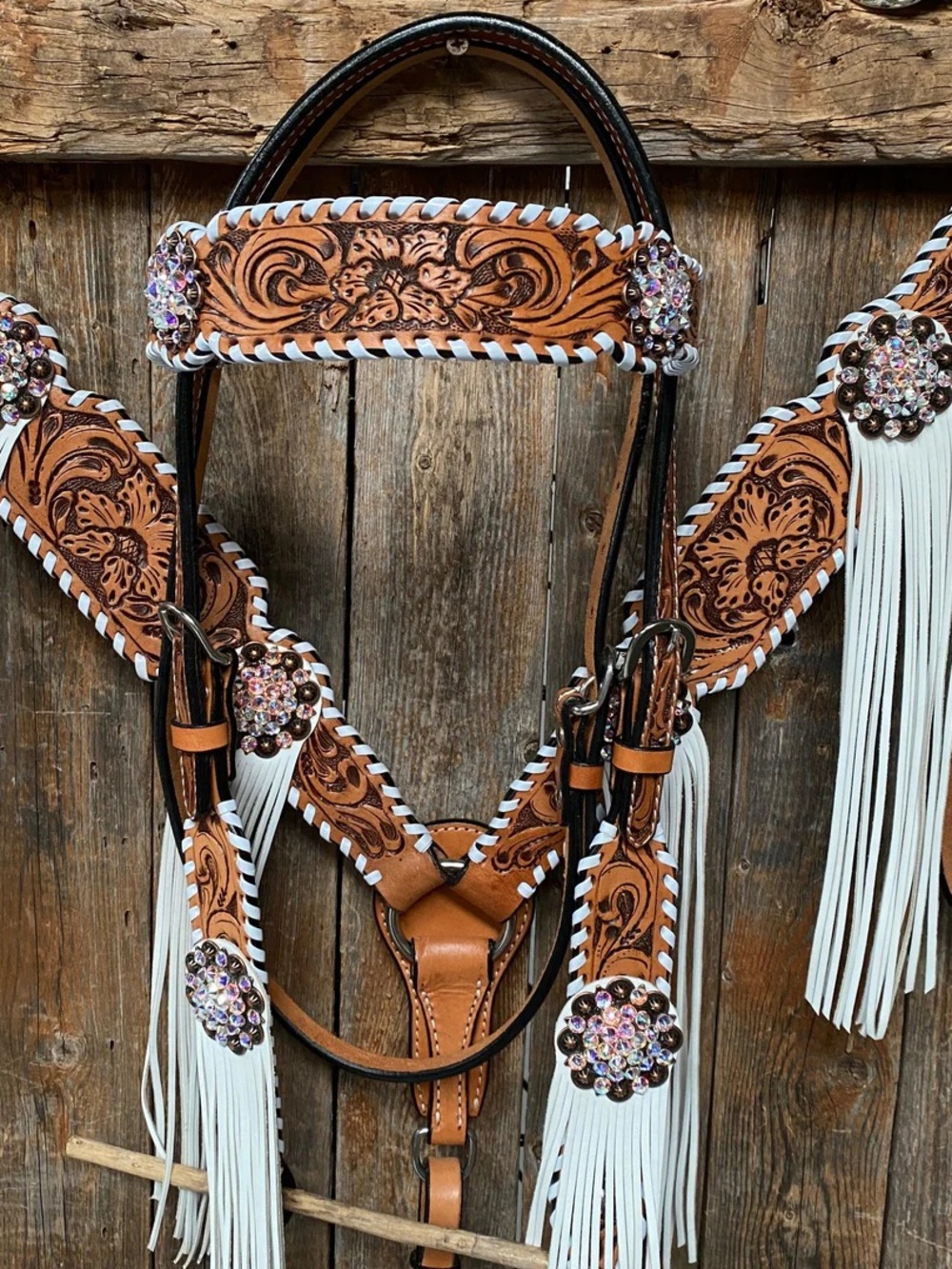 Rodeo Drive Whipstitch AB Browband tack Set with Wither Strap